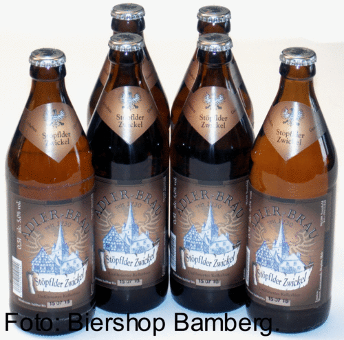 6 Flaschen Adler Bräu Stöpflder (Stettfelder) Zwickl